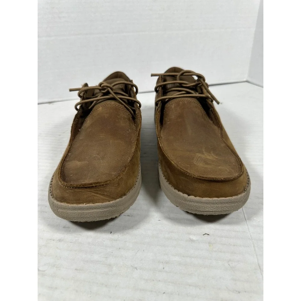 Skechers‎ Mens Relaxed Fit Memory Foam Leather Moc Toe Shoes Brown 210107 Size 8